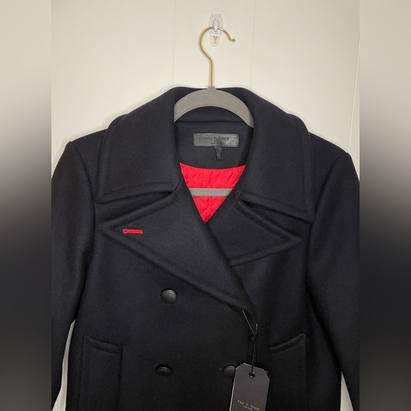 Rag & Bone Women’s Salute Nella Peacoat Jacket Black Size 2 NWT - Picture 7 of 9